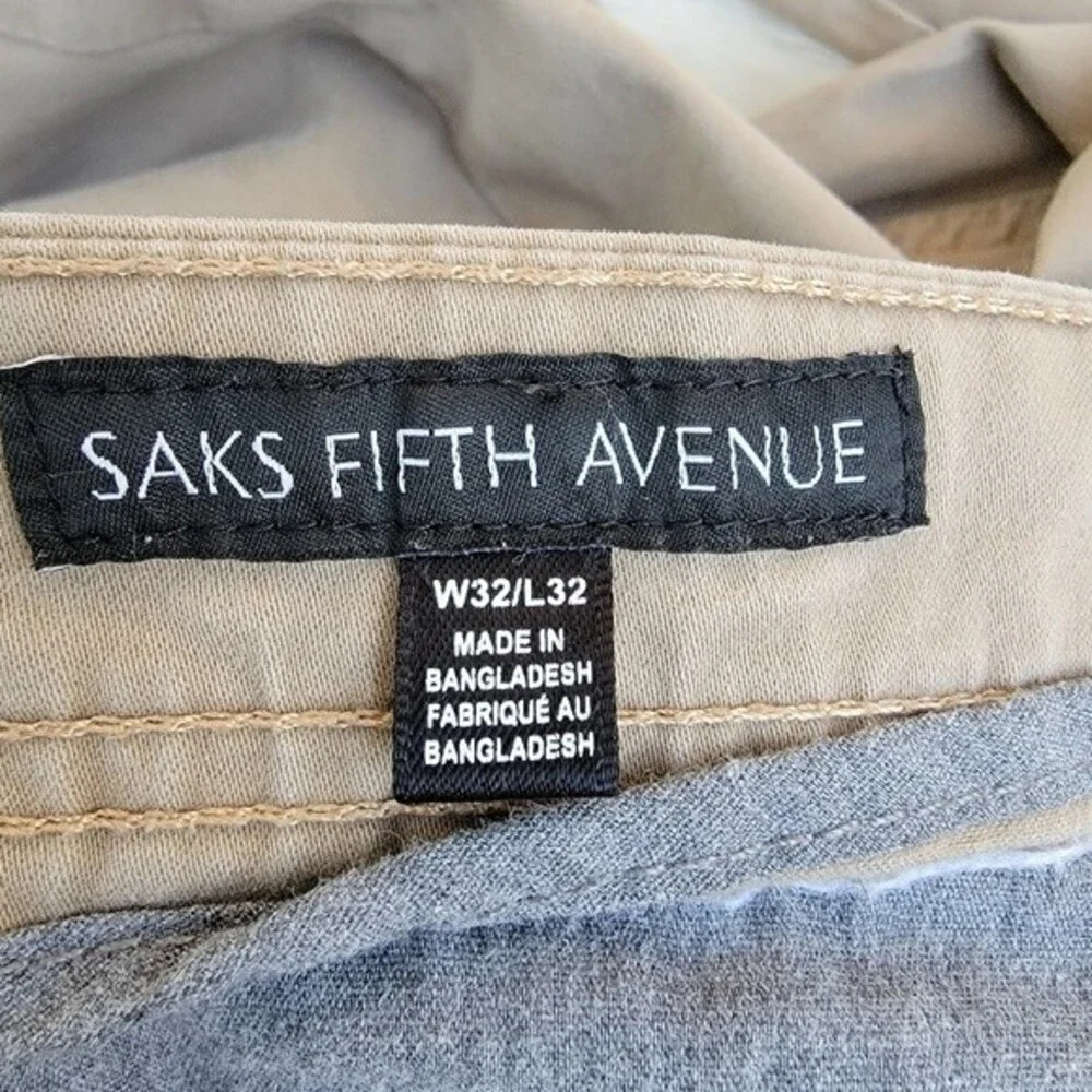 Saks Fifth Avenue khaki straight fit pants sz 32x32